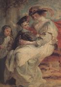 Peter Paul Rubens Helena Fourment with Two of ber Cbildren (mk01) Spain oil painting reproduction